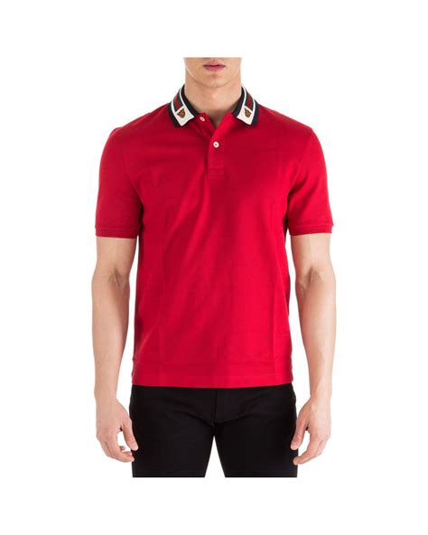 gucci red shirt free shipping|red Gucci polo.